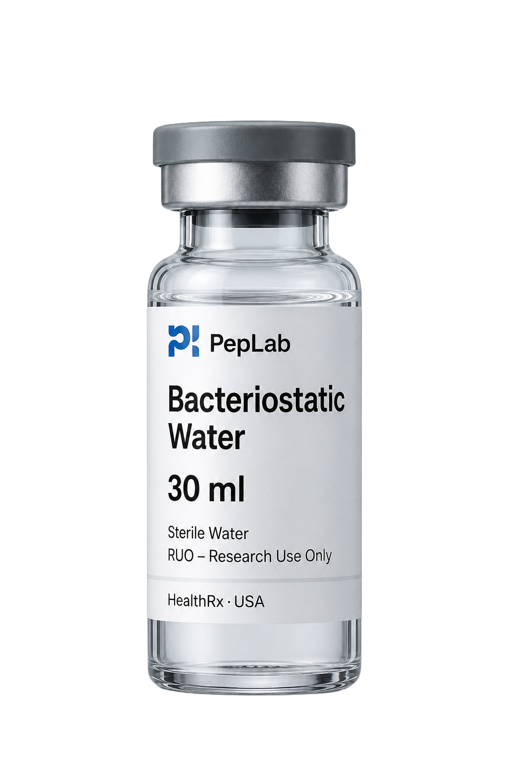 Frasco de agua bacteriostática para preparación de péptidos